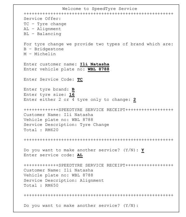 explanation along the way if possible using C++ QUESTION 1 SpeedTyre provides