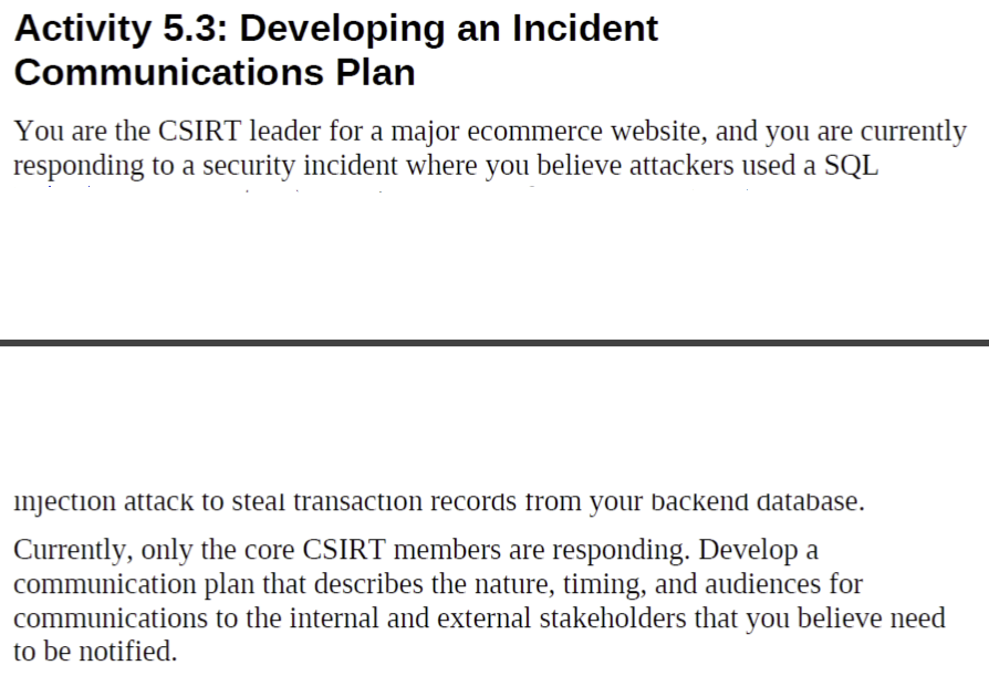  CSIRT - Computer Security Response Team Book: Chapple, M. J. &