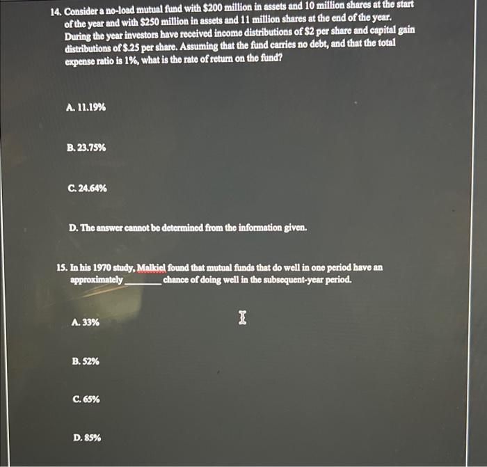 please answer 14,15,16 show work,please do not use excel thank you :)