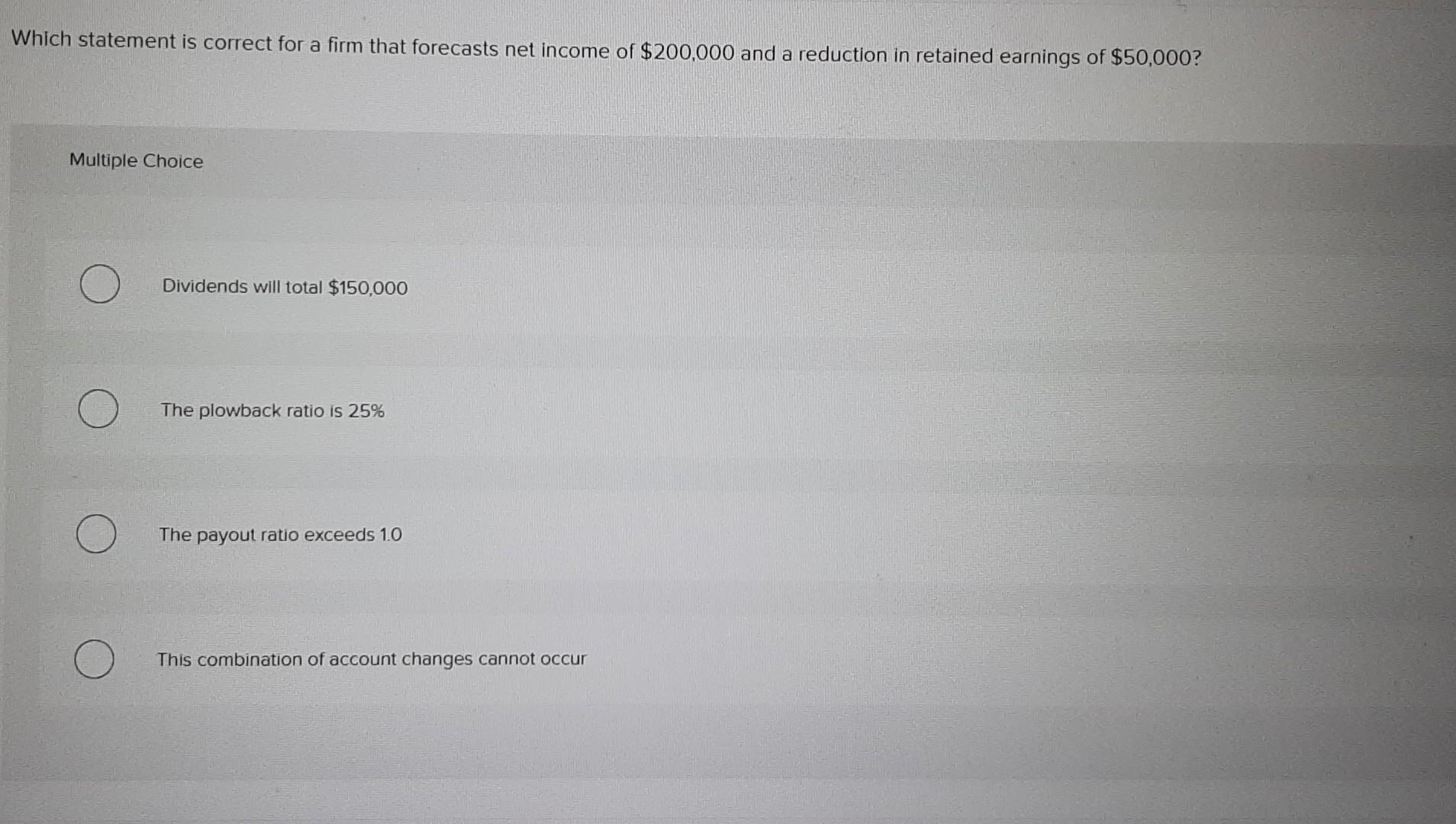  Which statement is correct for a firm that forecasts net income