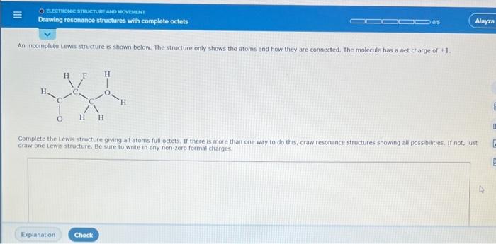 help please!! An incomplete Lewis structure is shown below. The structure only