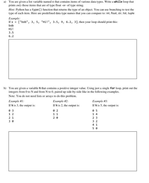 help with this please You are given a list variable named x