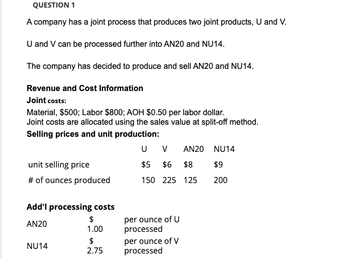  Please provide detail solution steps! thank you so much! QUESTION 1