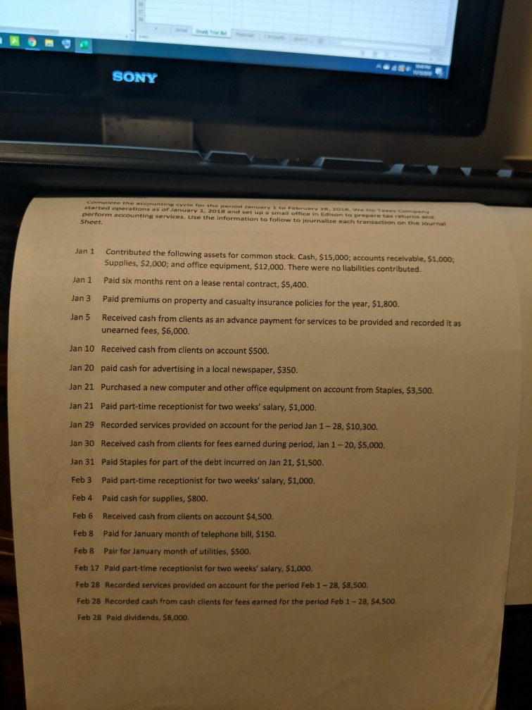 *unadjusted Trial balance* **if you write on paper please write neatly