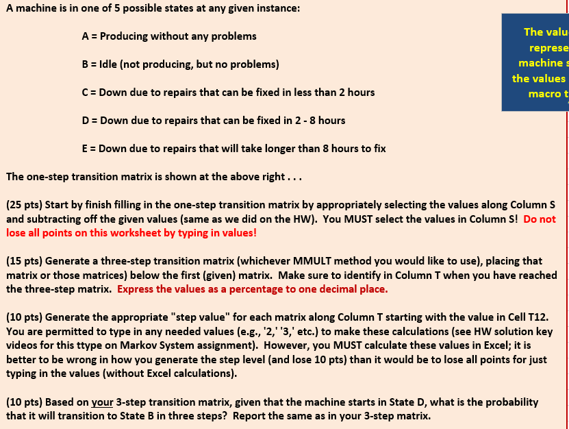 in State D, what is the probability that it will transition to