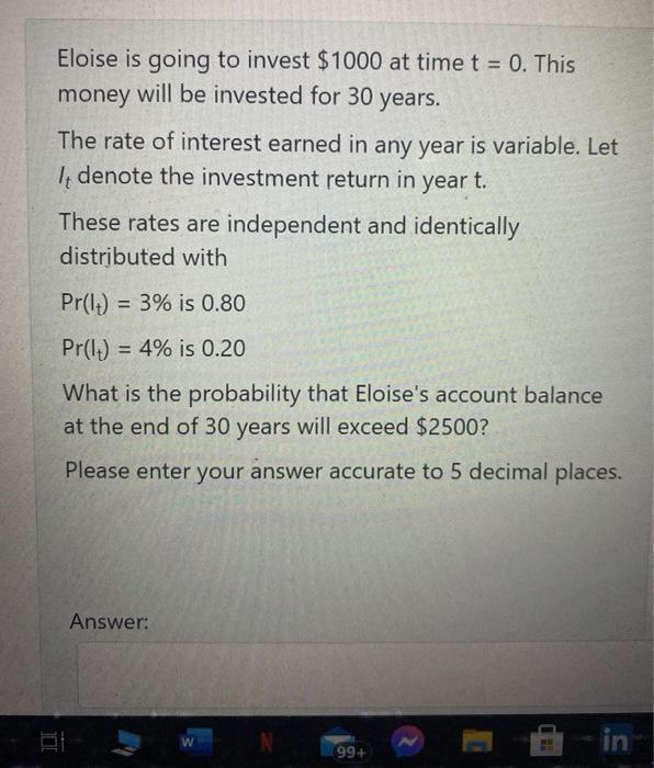 Marked out of 1.00 There are many assets available for investment. Each