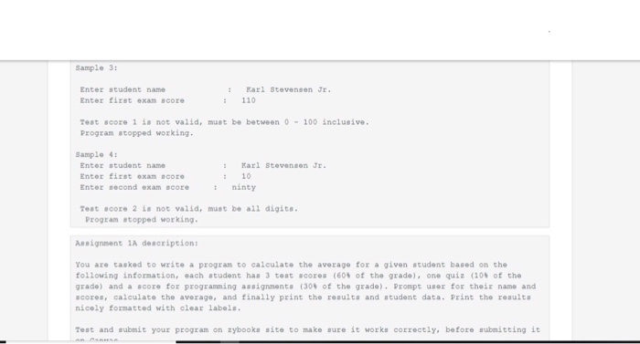 entered data for scores are all between 0 and 100, if any