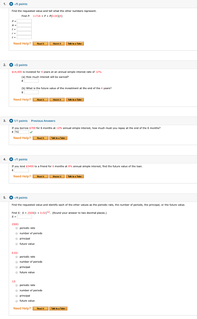 1. -15 points Find the requested value and tell what the