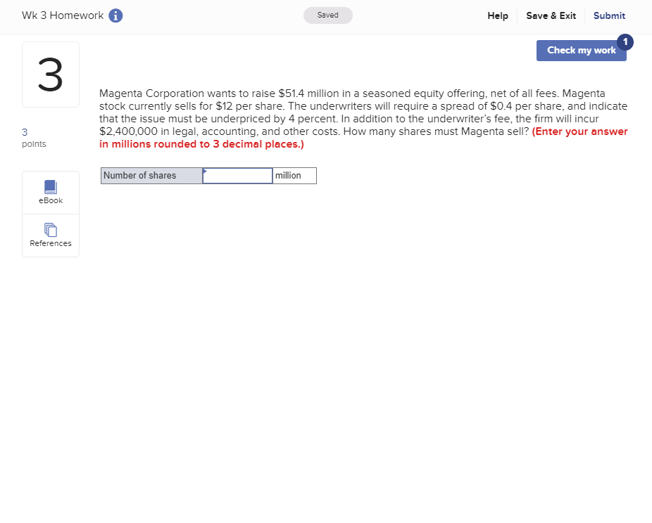  Wk 3 Homework i Saved Help Save & Exit Submit Check