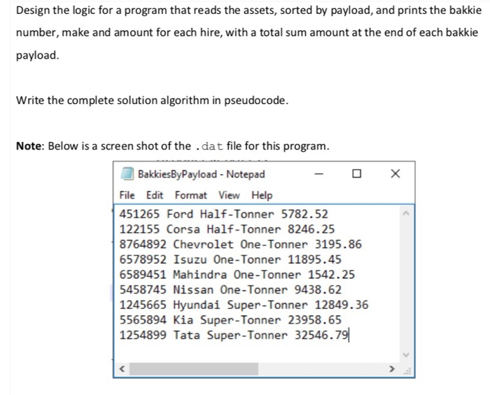  Read carefully and answer the question bellow, Programming Logic and design