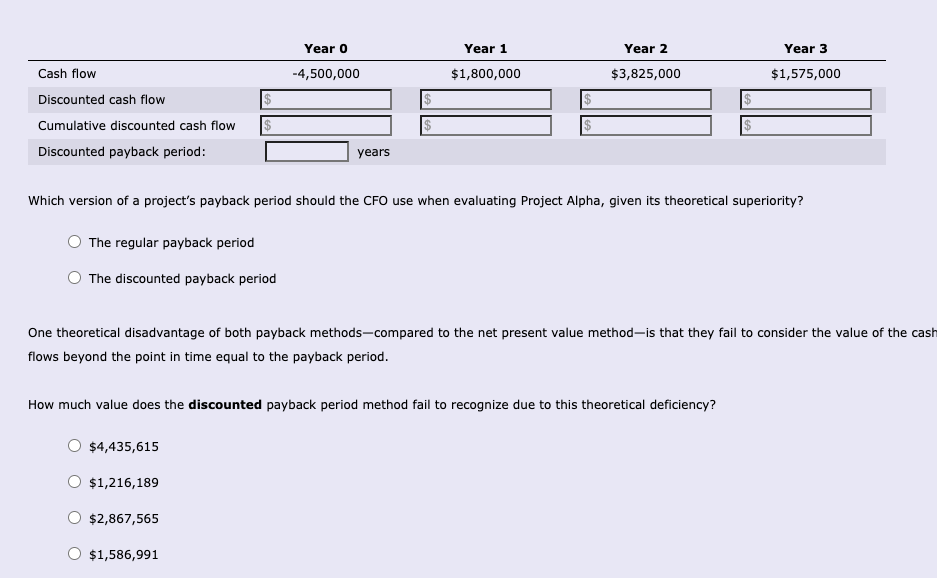 payback period that helps in their capital budgeting decisions. Consider the case