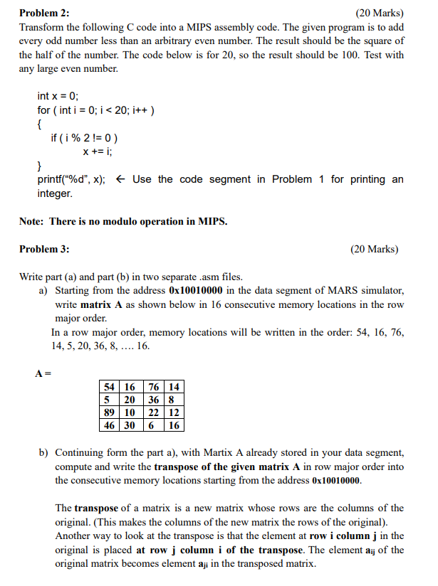 code fragment: (10 Marks) x = a * ((b + 2)