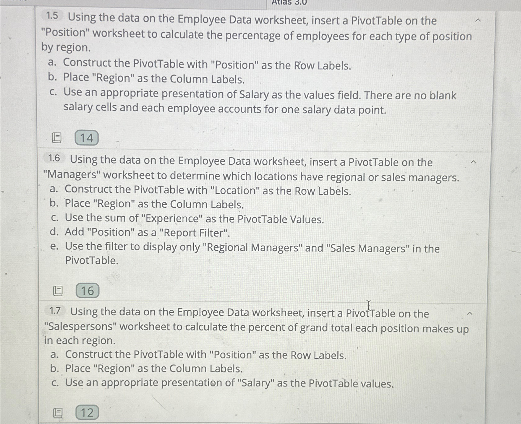  1.5 Using the data on the Employee Data worksheet, insert a