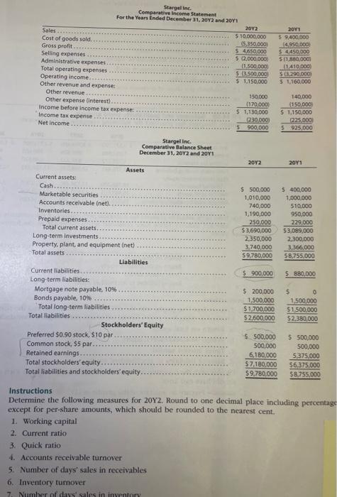 Stargel Inc. are as follows. The market price of Stargel common stock
