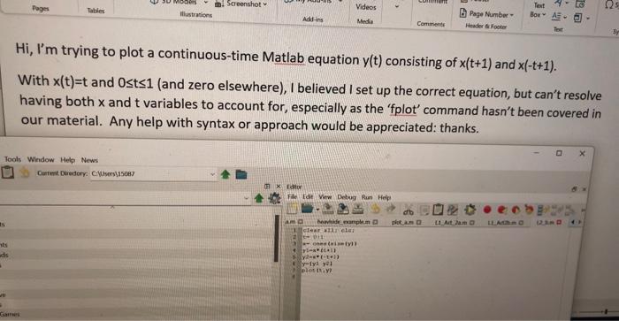 Hi, please help with my Octave/ Matlab plot combining two simple equations.
