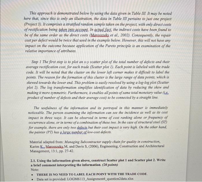 1 Table III: Frequency and direct cost of defects for each trade