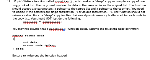11. (12 pts) Write a function called seesti), which makes a