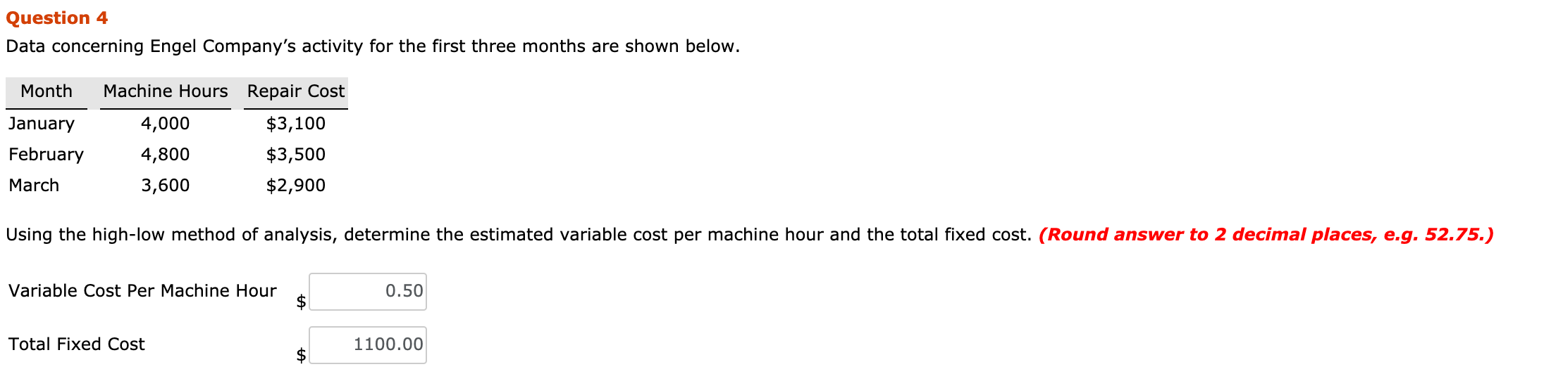  would like someone to check my work please Question 4 Data