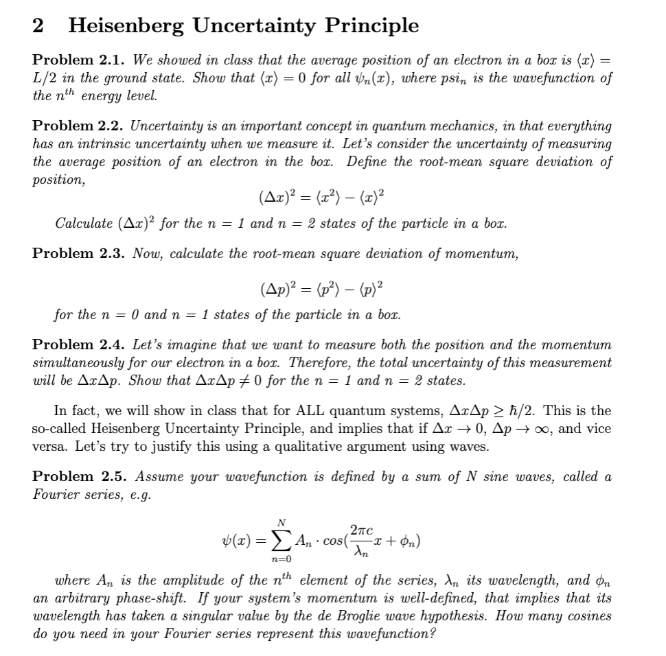 Please solve all Problem 2.1. We showed in class that the