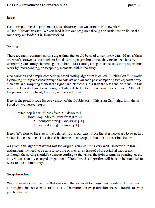 data that we need to be able to view in sorted order