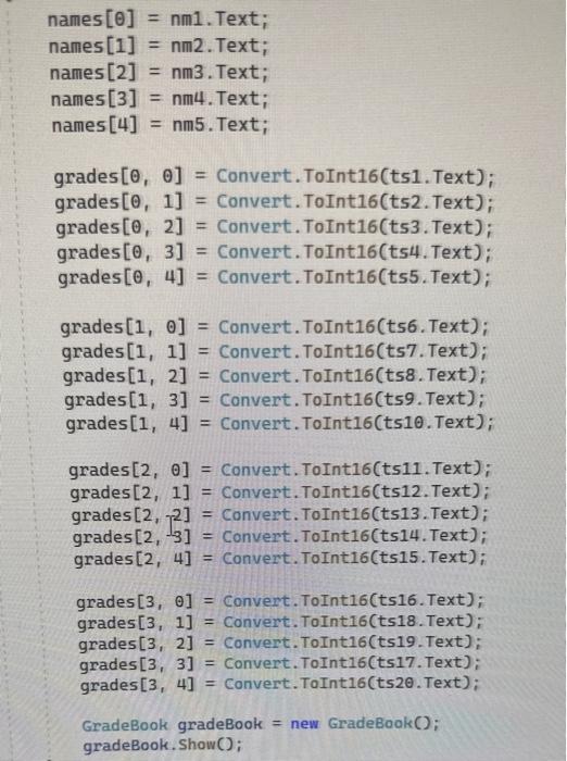 the names and scores arrays. If name textbox is empty, the entire