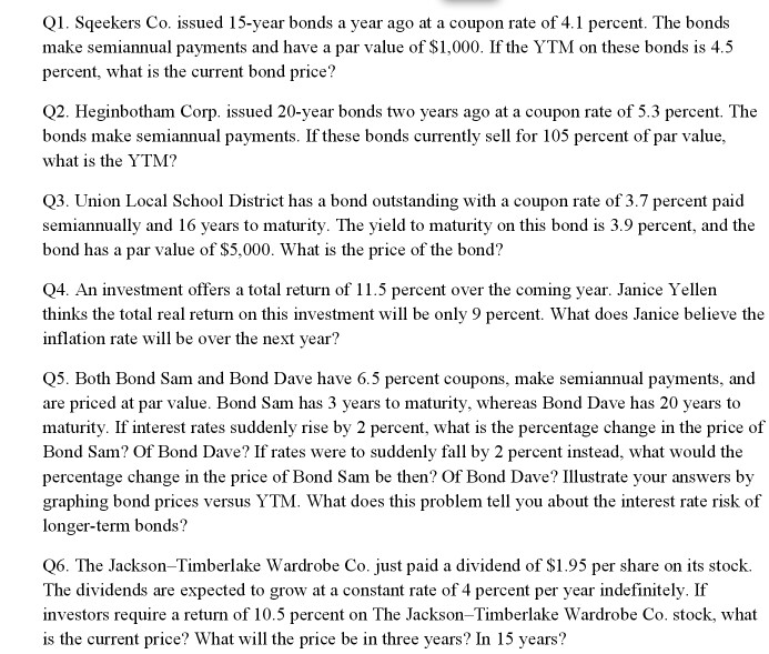 please provide the steps with the answer for 1-5 Q1. Sqeekers