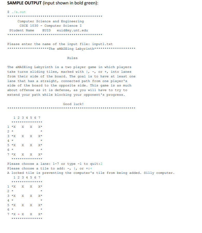 into perpendicular lanes on the board. In our case one of the