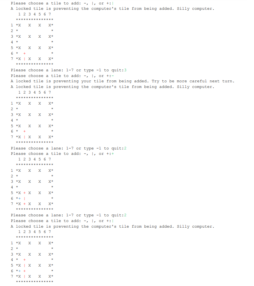 players is the computer plays random moves. The tiles have vertical lines,