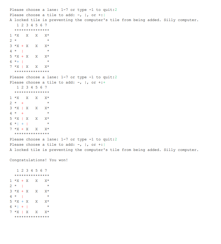 horizontal lines, or crosses on them. The goal is for one player