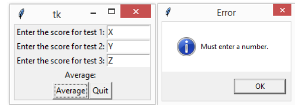 decimal place. Use python 3 Write the program using tkinter to produce