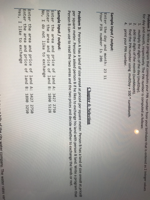  Problem 2: Write a program that computes your PIN number from
