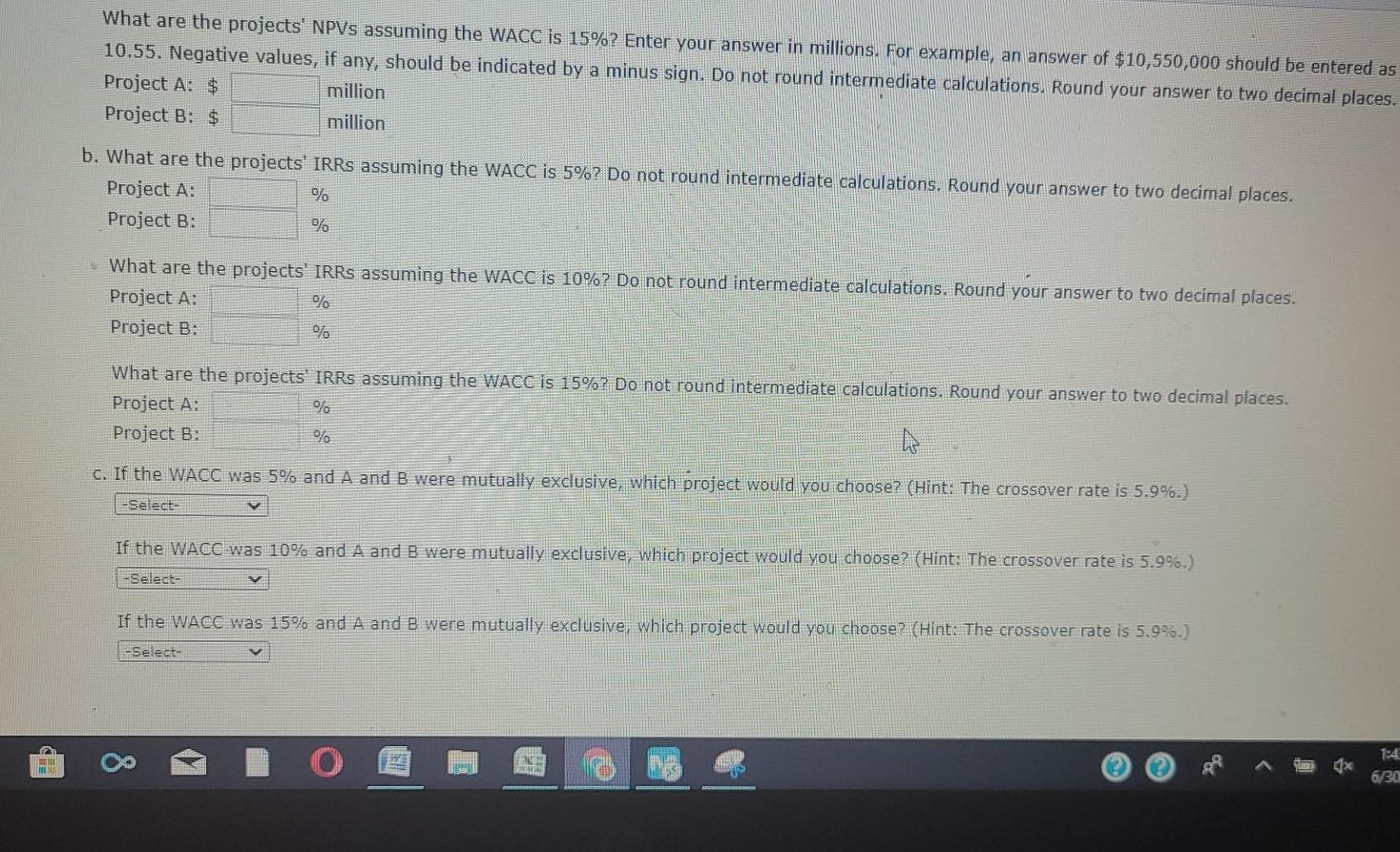 flows (in millions): 0 1 2 3 $3 A-Z Project A Project