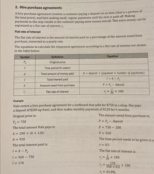 info given on second page. i understand the process but i keep