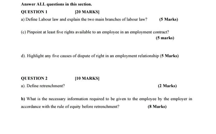  Answer ALL questions in this section. QUESTION 1 120 MARKS a)