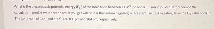 What is the electrostatic potential energy (Eel) of the ionic bond