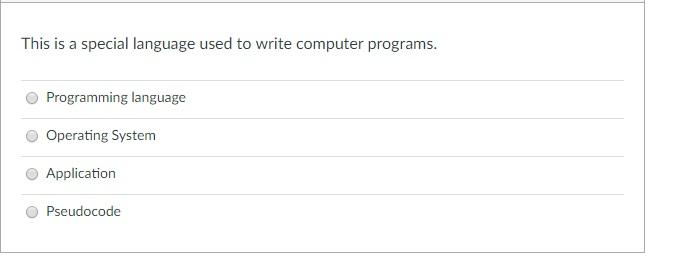 11. This is a special language used to write computer programs.