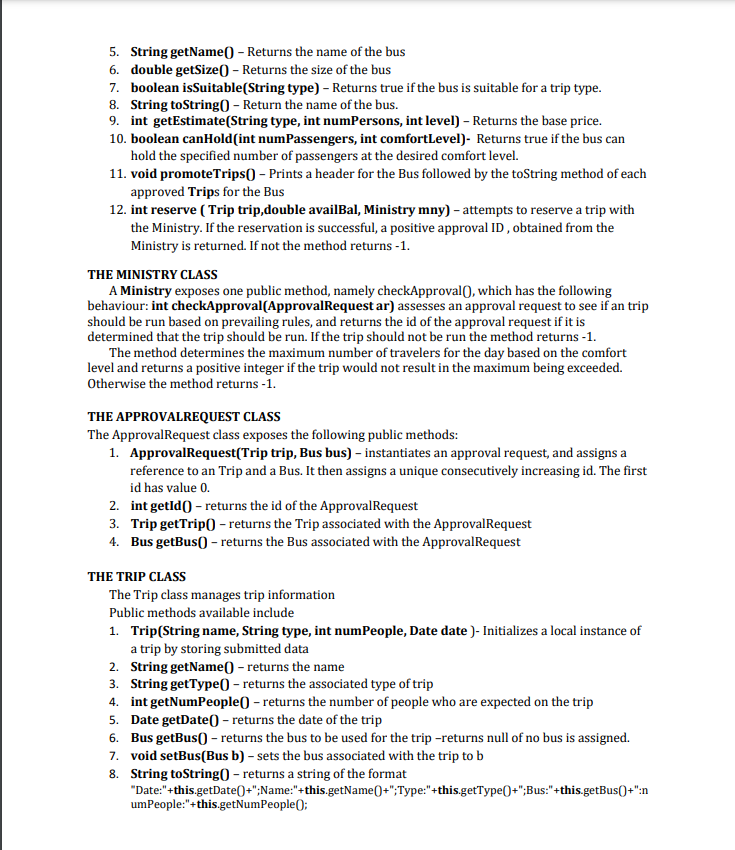 with the driver class provided THANKS IN ADVANCE Driver class below: import