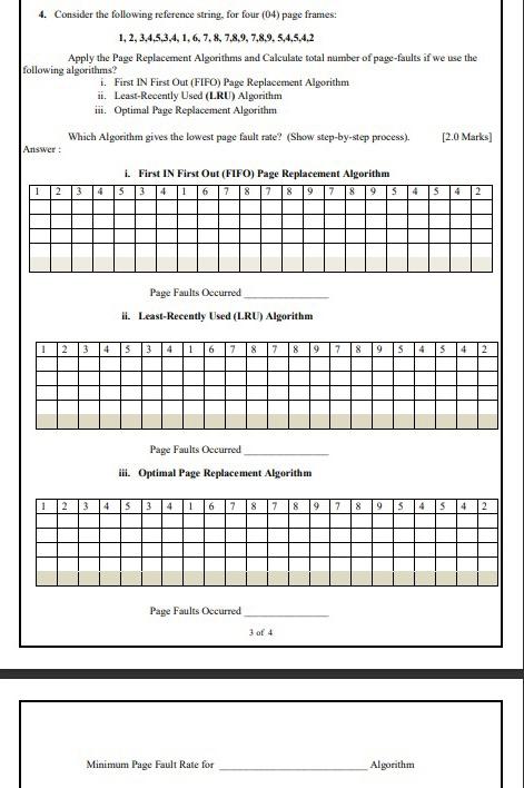 Picture please for clarification 4. Consider the following reference string, for