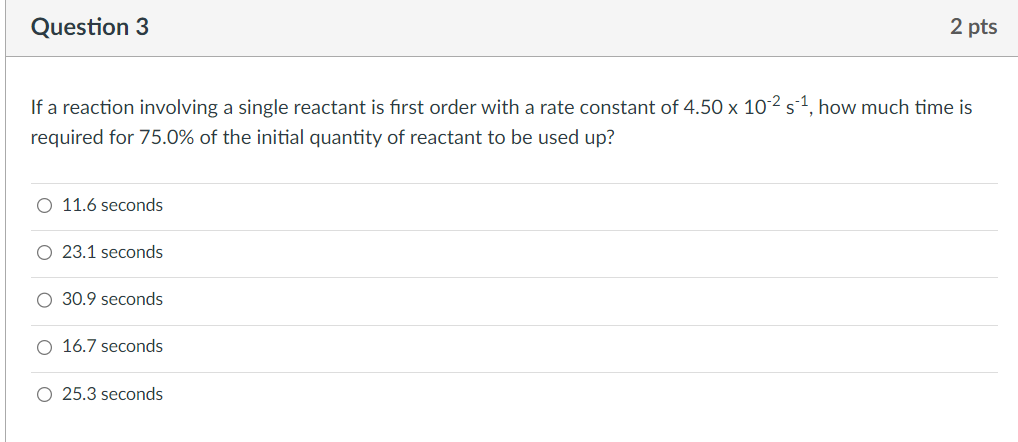  If a reaction involving a single reactant is first order with