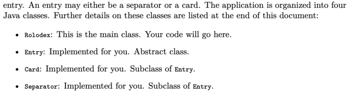 public static void main(String [] args) { Rolodex r = new Rolodex