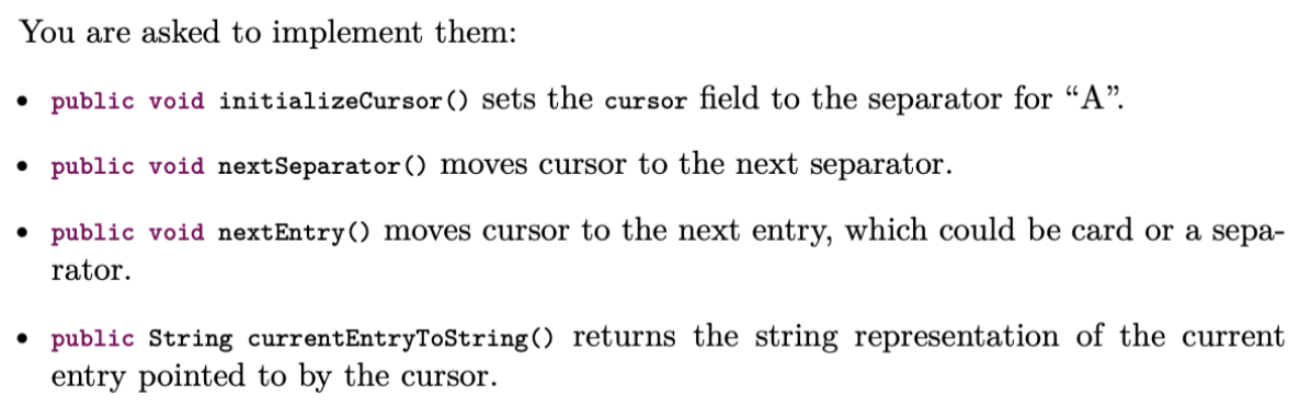 Rolodex consists of a circular list of entries. Each entry can either