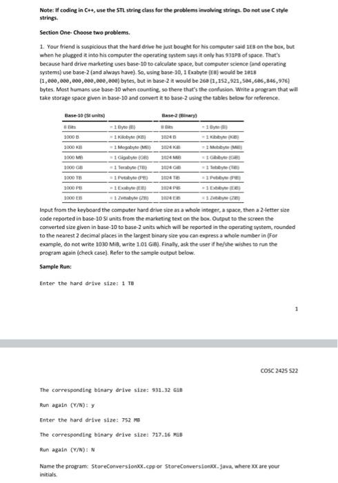 solve using C++ program Note: If coding in Cat, use the STL