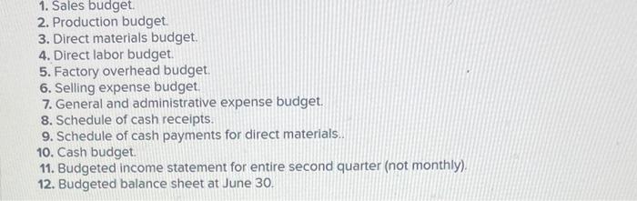 . To prepare a master budget for April, May, and June, management
