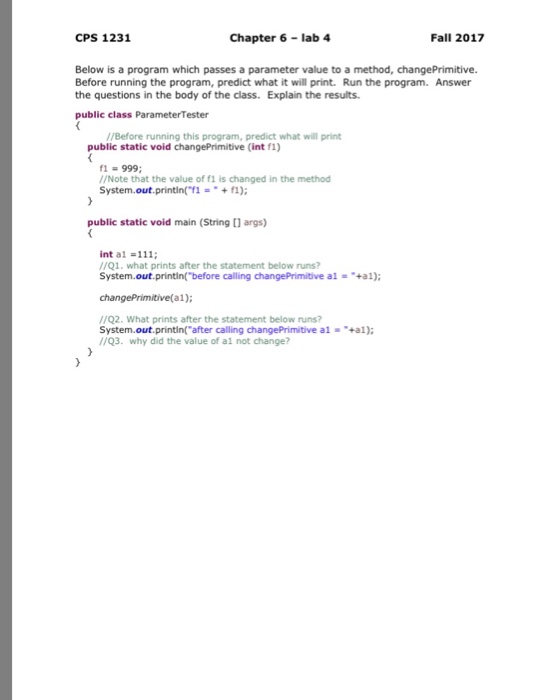  CPS 1231 Chapter 6-lab 4 Fall 2017 Below is a program