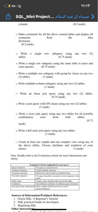any database of your choice except the one used in the course.