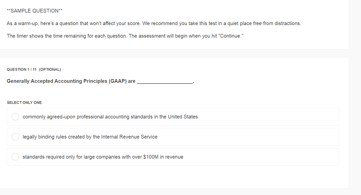  **SAMPLE QUESTION** As a warm-up, here's a question that won't affect