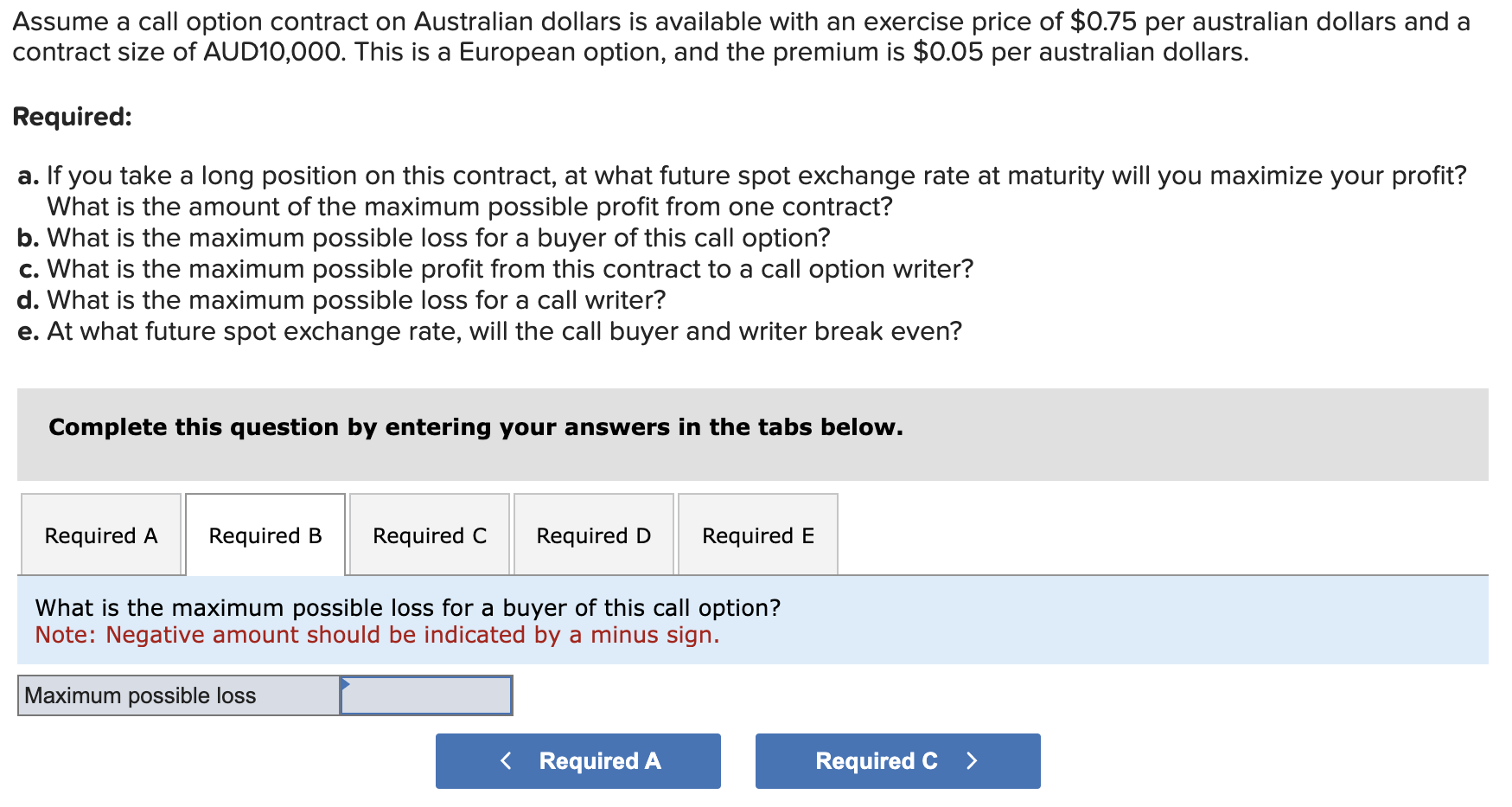  I need exact numbers for B, C, & E Answer A: