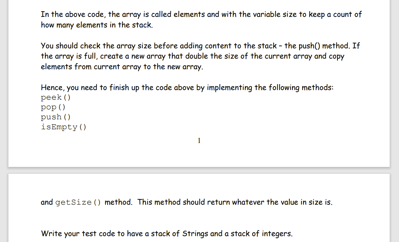 = new java.util.ArrayList(); public int getSize() { return list.size(); } public E