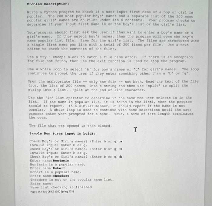  Problem Description: Write a python program to check if a user