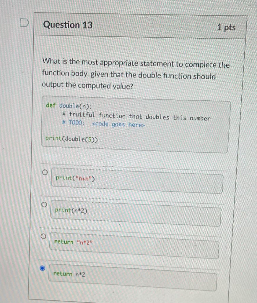 snippet of code: def doubler(x): return x*2 def halfer(x): return x/2 def